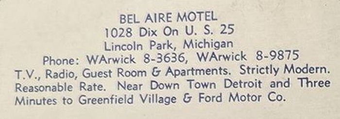 Rising Star Motel (Bel-Aire Motel) - Vintage Postcard